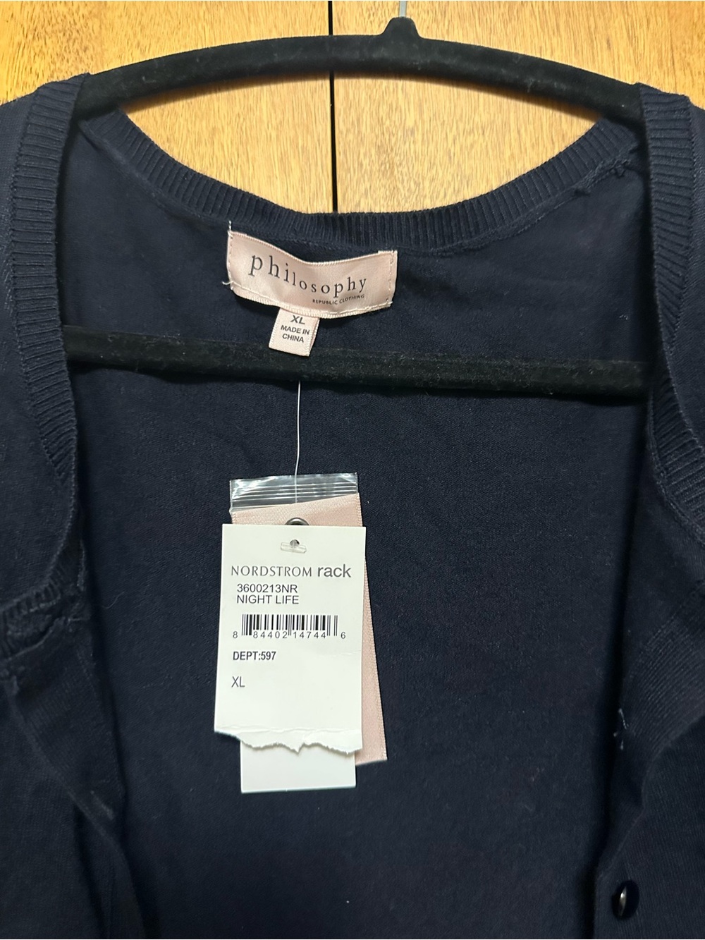 Navy Button-Front Cardigan - Picture 2 of 2